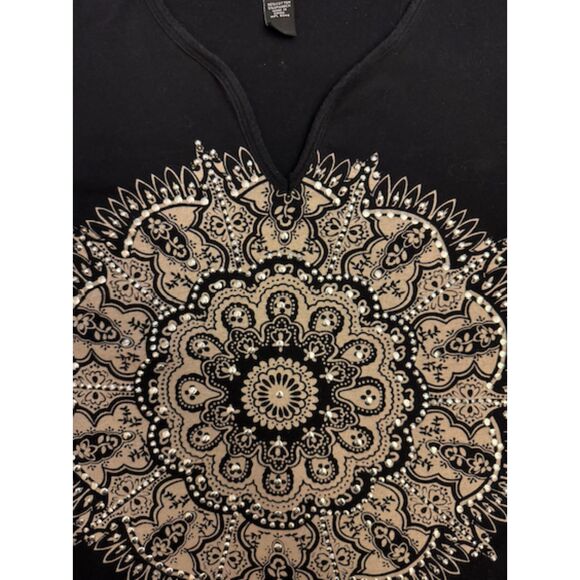 INC Studded V Neck Flared Sleeve Top - Sz S - Picture 3 of 12